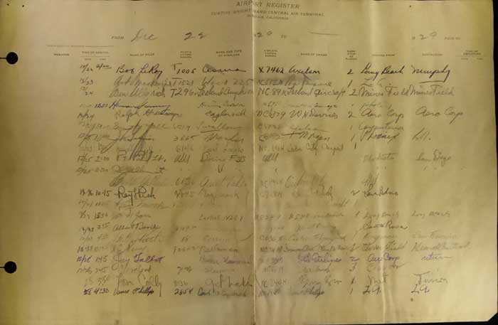 GCAT Register, December 22, 1929 (Source: The Written Word Autographs)