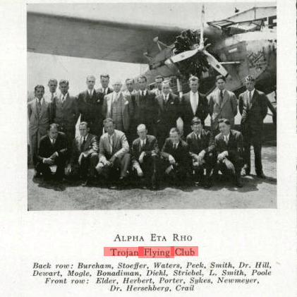 Trojan Flying Club, USC Trojan Rodeo Yearbook, 1929 (Source: Woodling) 