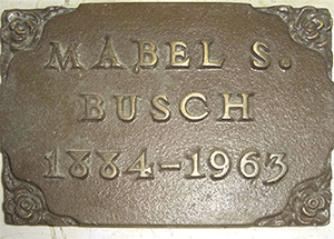 Mabel Busch, Marker, 1963 (Source: findagrave) 