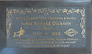 Ron Dickson Grave Marker, 2016 (Source: Webmaster)