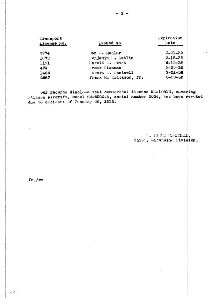 DOC Letter to Century-Pacific Lines, Ltd., February 25, 1932 (Source: Site Visitor)