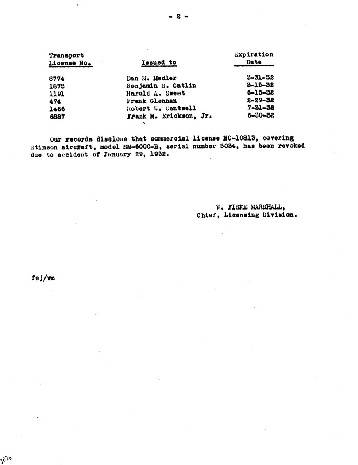 DOC Letter to Century-Pacific Lines, Ltd., February 25, 1932 (Source: Site Visitor)