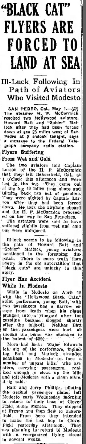 Modesto News-Herald, May 2, 1926 (Source: newspapers.com)