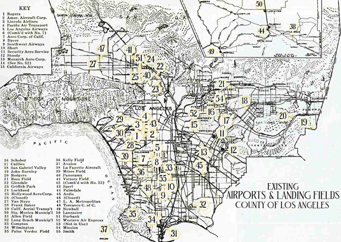 Los Angeles County Airfields, Ca. 1928 (Source: AA)